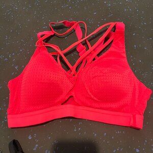 Victoria's Secret VSX Sports Bra Athletic Workout Pull On Red Criss Cross